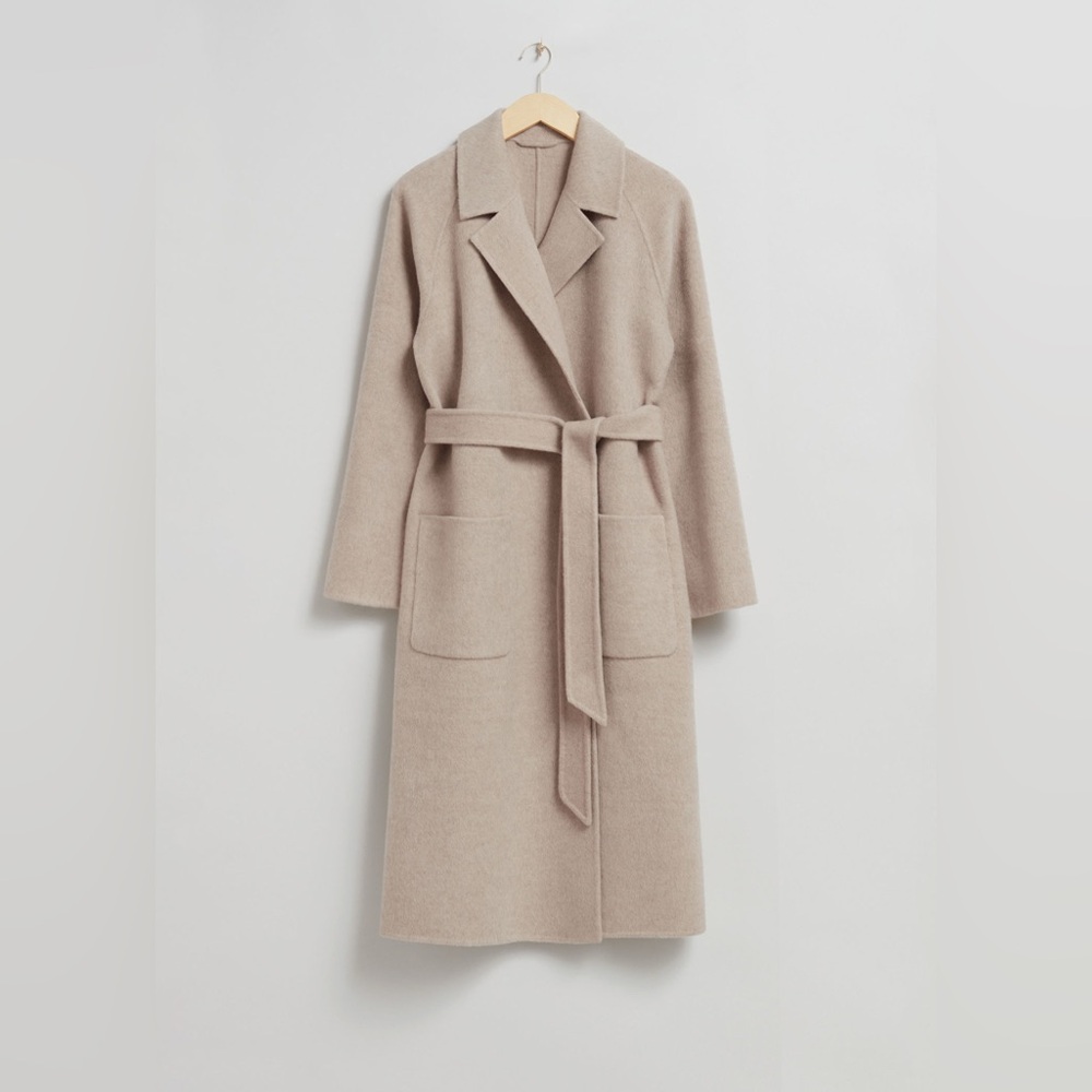 & other stories beige belted wool coat, size small, never worn